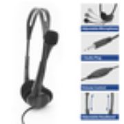 Image de ACT casque Arceau Bureau/Centre d'appels Noir (AC9330)