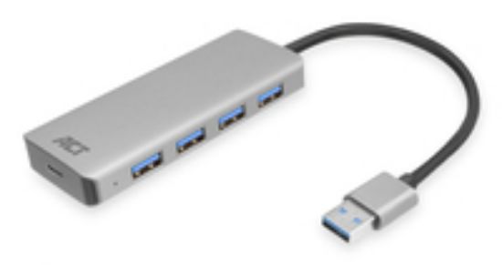 Image de ACT hub & concentrateur USB 3.2 Gen 1 (3.1 Gen 1) Type-A 5000 Mbit/s Aluminium (AC6121)