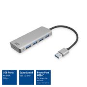 Image de ACT hub & concentrateur USB 3.2 Gen 1 (3.1 Gen 1) Type-A 5000 Mbit/s Aluminium (AC6121)