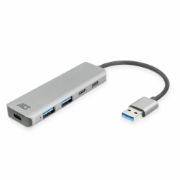 Image de ACT hub & concentrateur USB 3.2 Gen 1 (3.1 Gen 1) Type-A 5000 Mbit/s Gris (AC6125)
