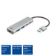 Image de ACT hub & concentrateur USB 3.2 Gen 1 (3.1 Gen 1) Type-A 5000 Mbit/s Gris (AC6125)
