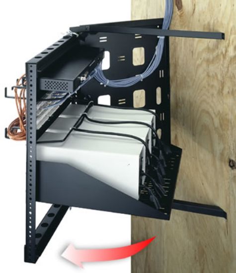 Image de Middle Atlantic Products Swing Frame Racks 12" 20U Rack monté sur le mur Noir (SFR-20-12)