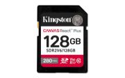 Image de Kingston Technology 128GB Canvas React Plus SDXC UHS-II 280R/100W U3 V60 for Full HD/4K (SDR2V6/128GB)