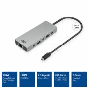 Image de ACT Station d'accueil USB-C 4K / 8K 30Hz pour 1 moniteur HDMI, 2,5 Gigabit ethernet, USB-C 10Gbps, USB-A 10Gbps, audio 3,5mm, PD pass-through (AC7095)
