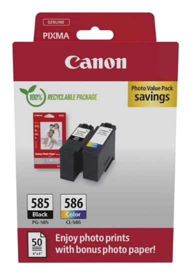 Image de Canon PG-585/CL-586 PVP Cartouche d'encre - Noir,Cyan,Magenta,Jaune (6205C004)