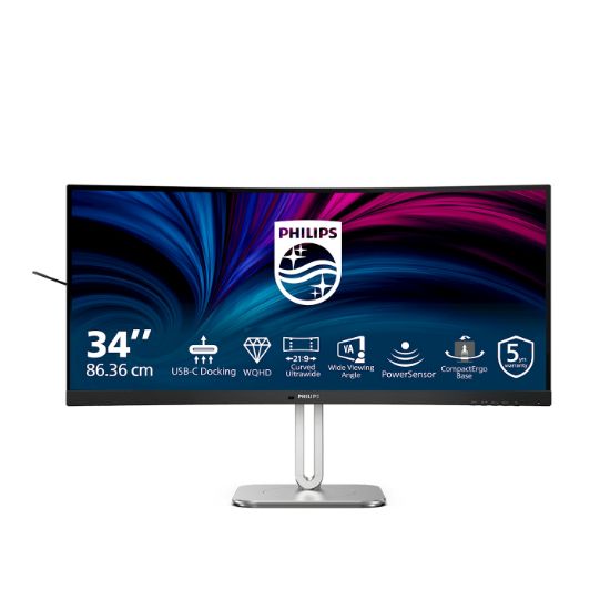 Image de Philips 5000 series écran plat de PC 86,4 cm (34") 3440 x 1440 pixels Dual QHD LCD Gris (34B2U5600C/00)