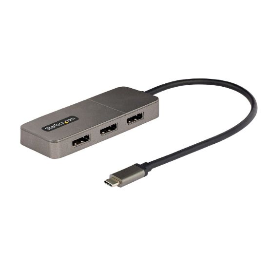 Image de StarTech.com Adaptateur Multi-Moniteur USB-C 3 ports, Hub USB-C vers 3x DP 1.4 MST, Splitter 4K 60Hz DP pour PC, HDR, Câble Extra-Long (MST14CD123DP)