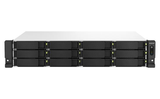 Image de QNAP TS-1264U-RP NAS Rack (2 U) Intel® Celeron® 8 Go DDR4 0 To QNAP QTS Aluminium, Noir (TS-1264U-RP-8G)