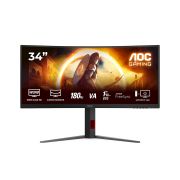 Image de AOC G4 écran plat de PC 86,4 cm (34") 3440 x 1440 pixels Wide Quad HD LED Noir, Rouge (CU34G4)