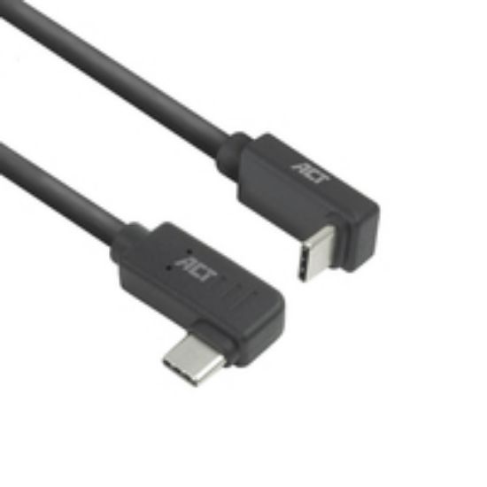 Image de ACT Câble USB 3.0 10 Gbit/s 60 W USB Type-C (coudé vers la gauche/droite) vers USB Type-C (coudé vers le haut/bas), 2 mètre (AC7482)