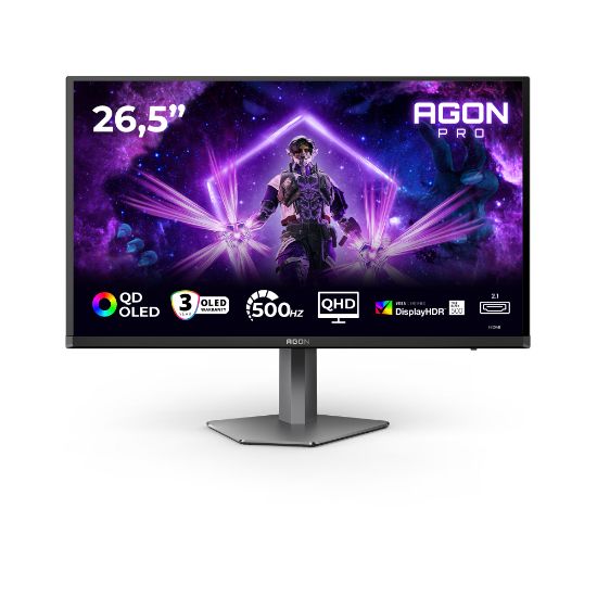 Image de AOC AGON PRO écran plat de PC 67,3 cm (26.5") 2560 x 1440 pixels Quad HD QD-OLED Noir, Gris (AG276QKD2)