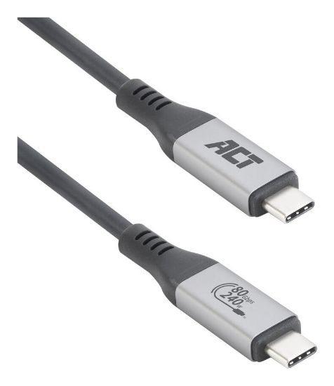 Image de ACT Câble USB4 80 Gbps Thunderbolt 5 240 W USB Type-C, certifié USB-IF, 1,5 mètre (AC7452)