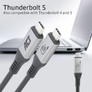 Image de ACT Câble USB4 80 Gbps Thunderbolt 5 240 W USB Type-C, certifié USB-IF, 1,5 mètre (AC7452)