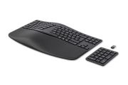 Image de HP 960 Ergonomic Wireless Keyboard clavier Maison RF sans fil + Bluetooth AZERTY Belge Noir (7E755AA#AC0)