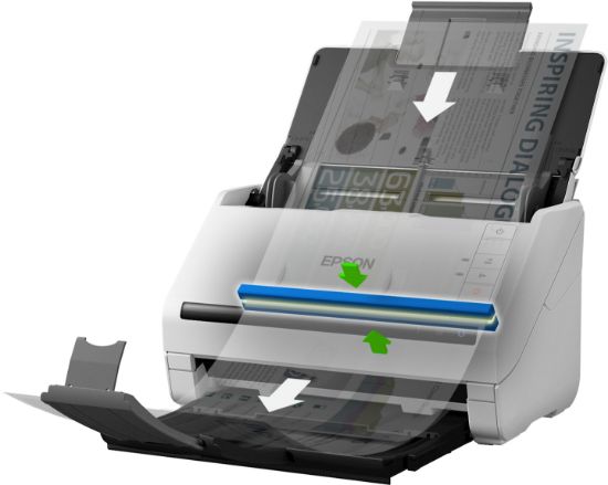 Image de Epson WorkForce DS-530N Alimentation papier de scanner 600 x 600 DPI A3 Blanc (B11B226401BT)