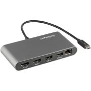 Image de StarTech.com Mini Dock Thunderbolt 3 - Station d'Accueil Portable pour Deux Écrans avec HDMI 4K 60Hz, 2 x Hub USB-A (3.0/2.0), GbE - Câble de 28 cm - Adaptateur Multiport TB3 ... (TB3DKM2HDL)