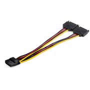 Image de StarTech.com Répartiteur d'adaptateur alimentation SATA vers LP4 - Câble LP4 à 4 broches vers Y double périphérique SATA - Gaine PVC - Fil 18 AWG (DSATPMOLP4)