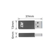 Image de ACT changeur de genre de câble USB Type-C USB Type-A Gris (AC7375)