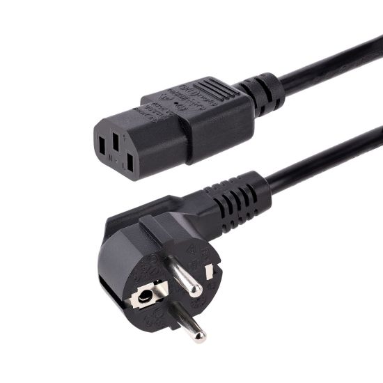 Image de StarTech.com Cordon d'Alimentation PC de 1m - Câble Alimentation, 18AWG, 10A 250V - Cordon d'Alimentation pour Ordinateur Schuko UE vers C13 - Câble Alimentation TV/mo ... (713E-1M-POWER-CORD)