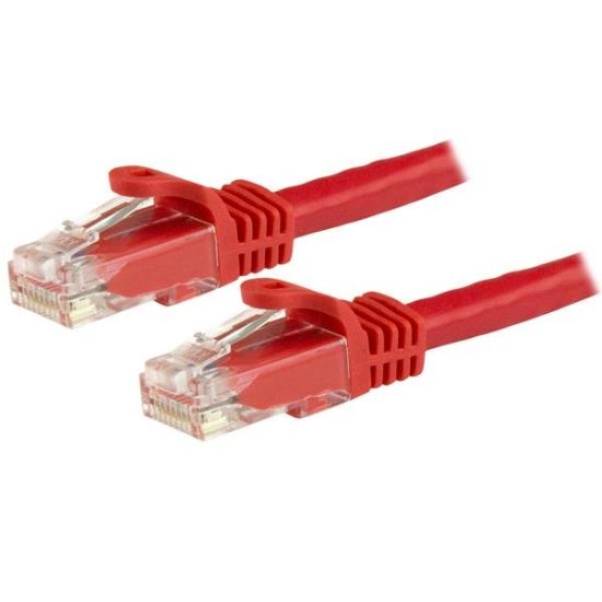 Image de StarTech.com Câble réseau Cat6 Gigabit UTP sans crochet de 15m - Cordon Ethernet RJ45 anti-accroc - M/M - Rouge (N6PATC15MRD)