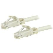 Image de StarTech.com Câble réseau Cat6 Gigabit UTP sans crochet de 15m - Cordon Ethernet RJ45 anti-accroc - M/M - Blanc (N6PATC15MWH)