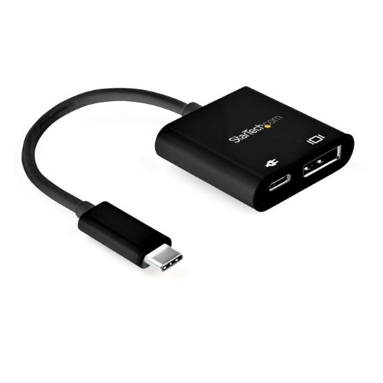 Image de StarTech.com Adaptateur USB-C vers DisplayPort avec Power Delivery - Convertisseur Vidéo 8K 60Hz /4K 120Hz USB Type C vers DP 1.4 avec Chargement 60W PD Pass-Through - HBR3 ... (CDP2DP14UCPB)
