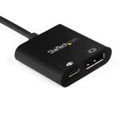 Image de StarTech.com Adaptateur USB-C vers DisplayPort avec Power Delivery - Convertisseur Vidéo 8K 60Hz /4K 120Hz USB Type C vers DP 1.4 avec Chargement 60W PD Pass-Through - HBR3 ... (CDP2DP14UCPB)