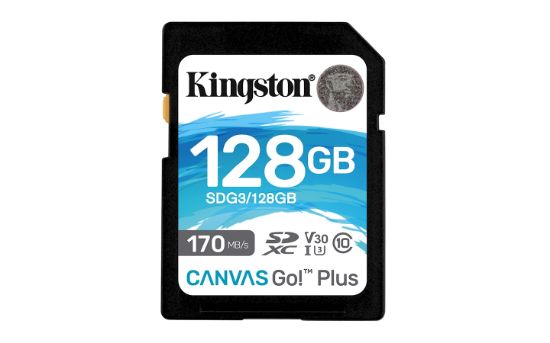 Image de Kingston Technology Canvas Go! Plus Carte SDXC Canvas Go Plus 170R C10 UHS-I U3 V30 de 128 Go (SDG3/128GB)