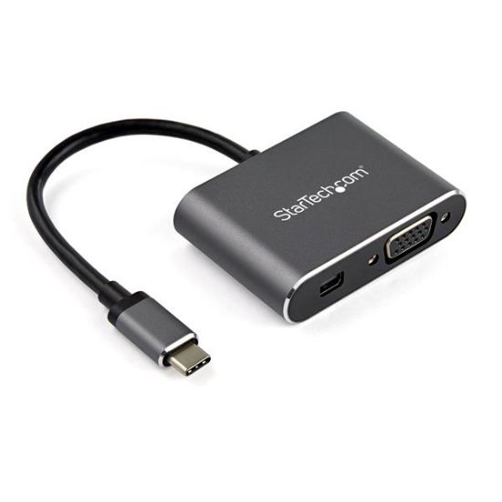 Image de StarTech.com Adaptateur multiport USB-C vers Mini DisplayPort ou VGA - Adaptateur vidéo 2-en-1 - 4K 60 Hz (CDP2MDPVGA)