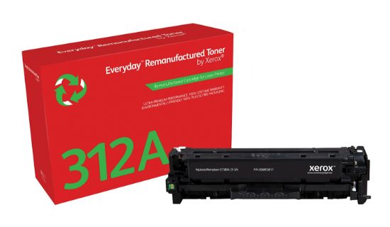 Image de Toner remanufacturé Noir Everyday™ de Xerox compatible avec HP 312A (CF380A), Capacité standard (006R03817)