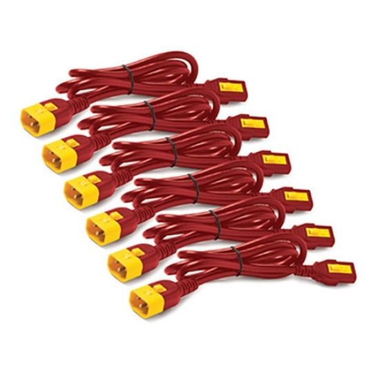 Image de APC Power Cord Kit (6 ea), Locking, C13 to C14, 1.8m, Red - Professionnels (AP8706S-WWX340)