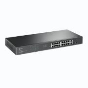 Image de TP-Link commutateur réseau Non-géré Gigabit Ethernet (10/100/1000) Connexion Ethernet, supportant l'alimentation via ce port (PoE) 1U Noir (TL-SG1218MP)