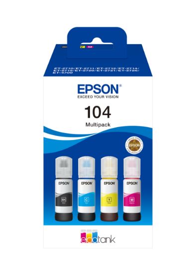 Image de Epson 104 EcoTank 4-colour Multipack (C13T00P640)