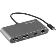 Image de StarTech.com Mini Station d'Accueil Thunderbolt 3 - Dock Portable pour Deux Écrans avec DP 4K 60Hz, 1x hub USB-A (USB 3.0/5 Gbps), GbE - Câble de 28 cm - Adaptateur Multiport ... (TB3DKM2DPL)