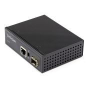 Image de StarTech.com Convertisseur Fibre RJ45 PoE+ Industriel 60W - SFP vers RJ45 - Gigabit Fibre Optique Mono Mode/Multi Mode vers Cuivre - Mini Boîtier IP-30 Durable / -40 à +75°C (IMC1GSFP60W)