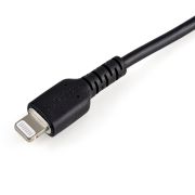 Image de StarTech.com Câble USB-A vers Lightning Noir Robuste 15cm - Câble de Charge/Synchronisation de Type A vers Lightning en Fibre Aramide - iPad/iPhone 12 - Certifié Apple MFi (RUSBLTMM15CMB)