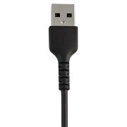 Image de StarTech.com Câble USB-A vers Lightning Noir Robuste 15cm - Câble de Charge/Synchronisation de Type A vers Lightning en Fibre Aramide - iPad/iPhone 12 - Certifié Apple MFi (RUSBLTMM15CMB)