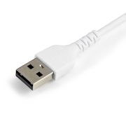 Image de StarTech.com Câble USB-A vers Lightning Blanc Robuste 15cm - Câble de Charge/Synchronisation de Type A vers Lightning en Fibre Aramide - iPad/iPhone 12 - Certifié Apple MFi (RUSBLTMM15CMW)