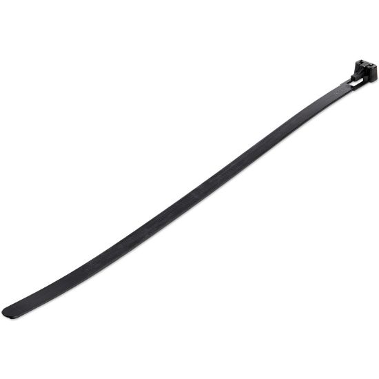Image de StarTech.com Colliers de Serrage Réutilisables 25 cm Noirs - Largeur 7 mm - Diam. faisceau 65 mm - Résistance traction 22 kg - Colson nylon détachable - Intérieur/extérieur - ... (CBMZTRB10BK)