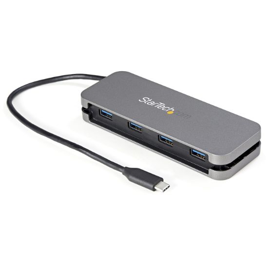 Image de StarTech.com Hub USB-C 4 Ports - 4x USB-A - Hub USB 3.0 Type-C 5Gbps (USB 3.2 Gen 1) - Alimenté par Bus - Adaptateur Hub USB-C vers USB-A Portable - Câble 28.5cm/Rangement Inté ... (HB30CM4AB)