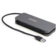 Image de StarTech.com Hub USB 3.0 à 4 Ports - USB-A vers 4x USB-A - Mini Hub USB 3.2 Gen 1 Type-A SuperSpeed 5Gbps - Alimenté par Bus - Concentrateur USB avec Câble Long de 28cm et Gest ... (HB30AM4AB)