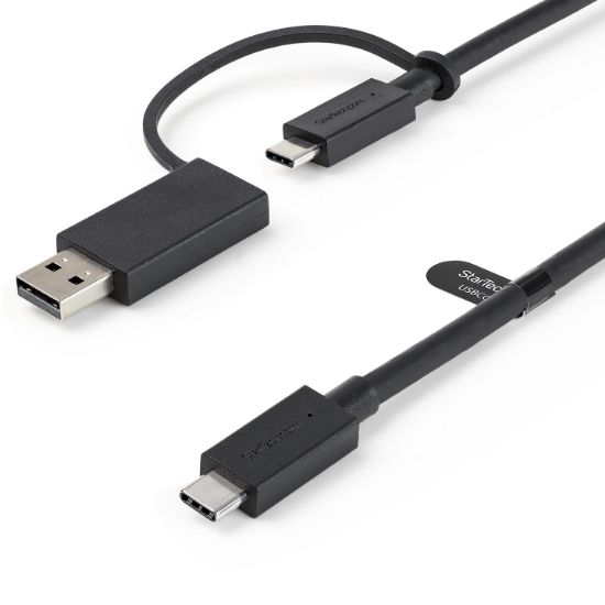 Image de StarTech.com Câble USB-C de 1m avec Adaptateur USB-A Dongle, USB 10Gbps/5Gbps, 100W (5A) PD, 8K 60Hz/4K 144Hz DP Alt Mode - Compatible Thunderbolt (USBCCADP)