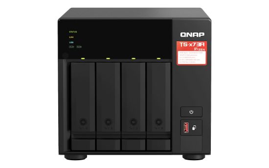 Image de QNAP TS-473A NAS Tower Ryzen Embedded V1500B 8 Go DDR4 0 To QNAP Turbo System Noir (TS-473A-8G)