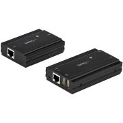 Image de StarTech.com Hub USB 2.0 sur Câble Ethernet CAT5e/CAT6 Unique (RJ45) - 4 Ports - 100m - Concentrateur Extension USB - Boitier Métal - Alimentation Externe - 480 Mbps (USB2004EXT100)