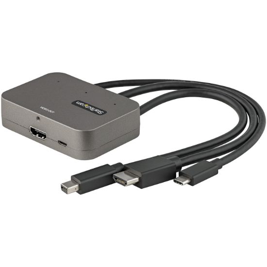 Image de StarTech.com Adaptateur MultiPorts 3-en-1 vers HDMI - Convertisseur USB-C 4K 60Hz, HDMI ou Mini DisplayPort vers HDMI pour Salles de Conférences - Adaptateur Digital AV Video ... (CDPHDMDP2HD)