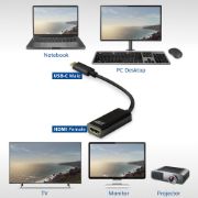 Image de ACT câble vidéo et adaptateur 0,15 m USB Type-C HDMI Type A (Standard) Noir (AC7305)