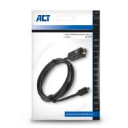 Image de ACT câble vidéo et adaptateur 2 m USB Type-C HDMI Type A (Standard) Noir (AC7315)