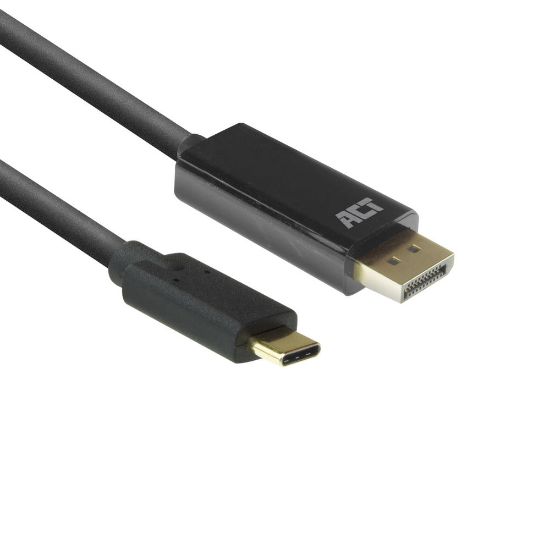 Image de ACT câble vidéo et adaptateur 2 m USB Type-C DisplayPort Noir (AC7325)