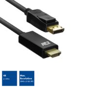 Image de ACT câble vidéo et adaptateur 1,8 m DisplayPort HDMI Type A (Standard) Noir (AC7550)