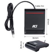 Image de ACT lecteur de cartes à puce Intérieure USB USB 2.0 Noir (AC6015)